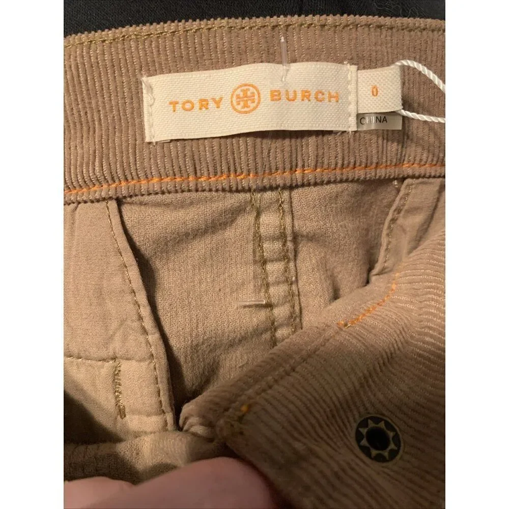 Tory Burch New Authentic Luciano Beach Wood Brown Corduroy Mini Skirt 0 Xxs Xs